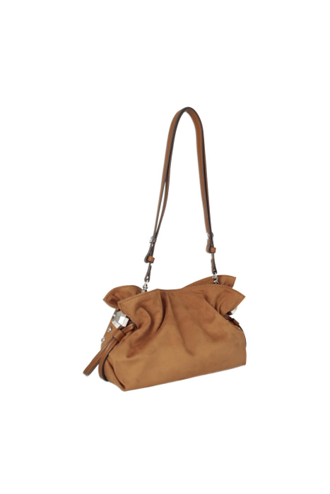 LIU·JO bolso antelina en tachas color camel - 4