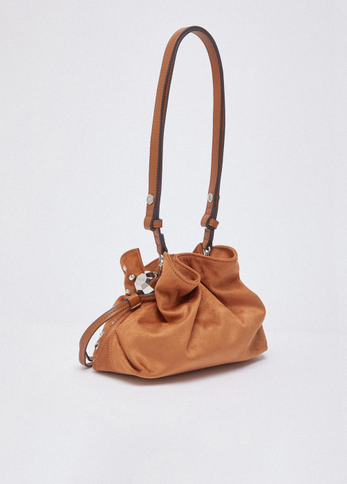 LIU·JO bolso antelina en tachas color camel - 8