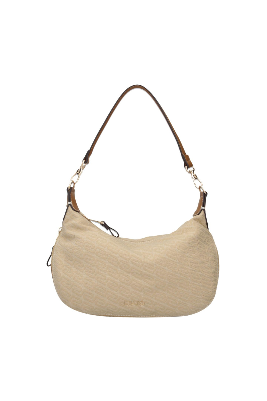 LIU·JO bolso jacquard con logo color beige