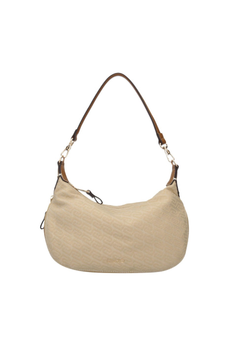 LIU·JO bolso jacquard con logo color beige - 1