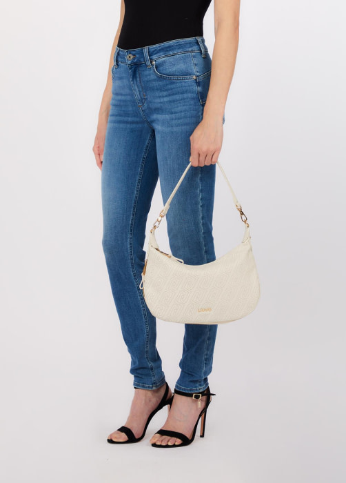 LIU·JO bolso jacquard con logo color beige - 2