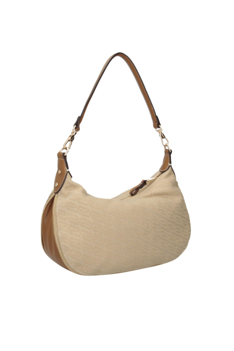 LIU·JO bolso jacquard con logo color beige - 4