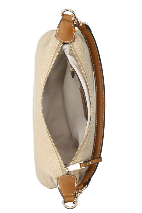 LIU·JO bolso jacquard con logo color beige - 5