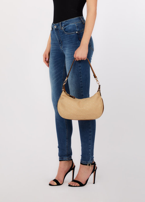 LIU·JO bolso jacquard con logo color beige - 6