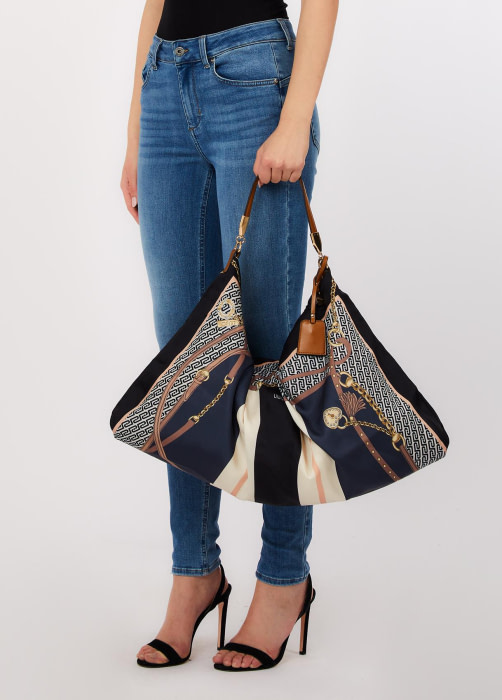 LIU·JO bolso en pañuelo con estampado en azules - 5