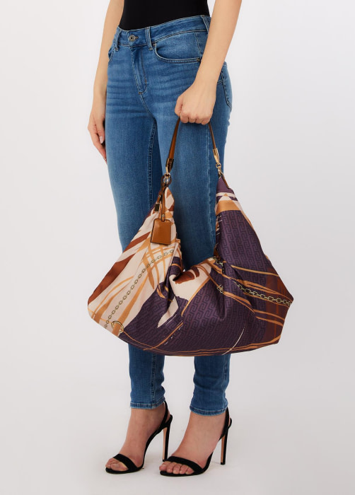 LIU·JO bolso en pañuelo con estampado en morados  y rosas - 5