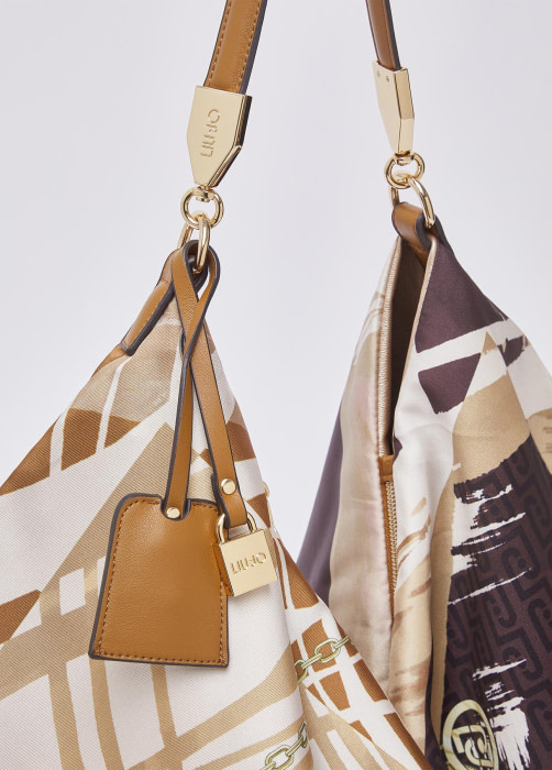 LIU·JO bolso en pañuelo con estampado en morados  y rosas - 9