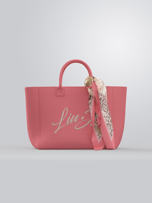 LIU·JO tote color coral con logo - 1