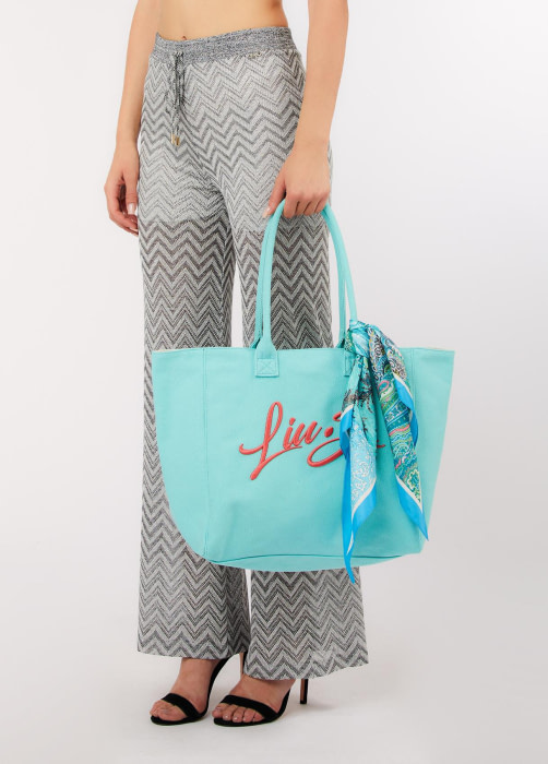 LIU·JO tote color turquesa con logo - 3