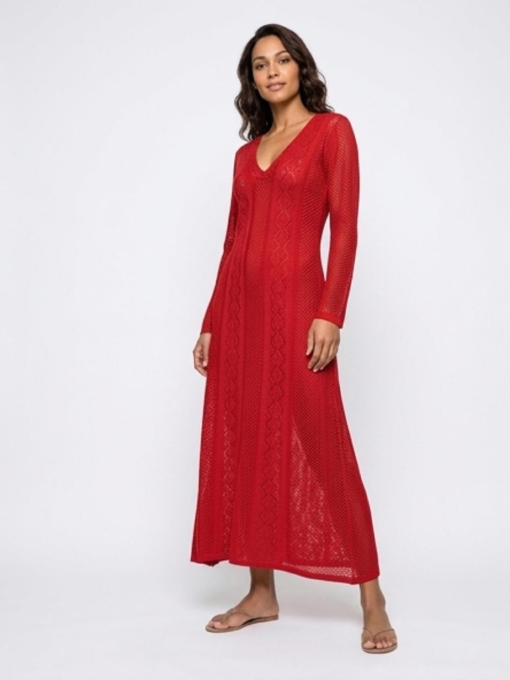 TWINSET vestido largo color fresa