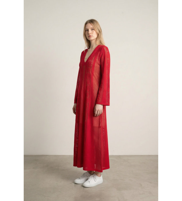 TWINSET vestido largo color fresa - 8