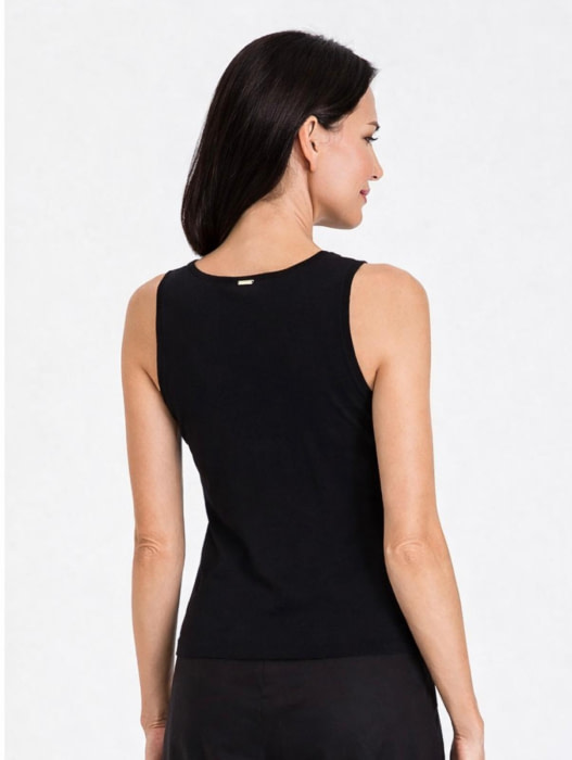 TWINSET top negro con detalle de cereza - 3