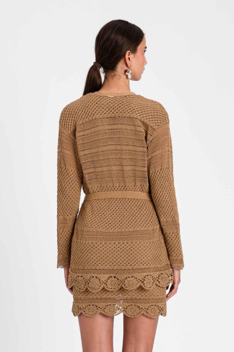 TWINSET chaqueta crochet color camel - 2