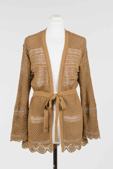 TWINSET chaqueta crochet color camel - 4