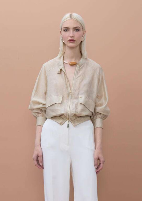 LOLA CASADEMUNT by MAITE chaqueta bolsillos color piedra