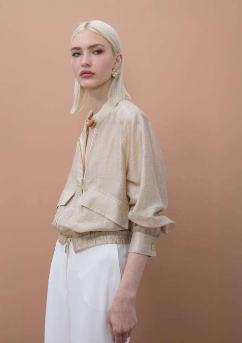 LOLA CASADEMUNT by MAITE chaqueta bolsillos color piedra - 3