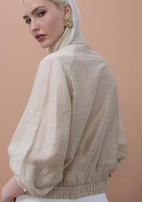 LOLA CASADEMUNT by MAITE chaqueta bolsillos color piedra - 4