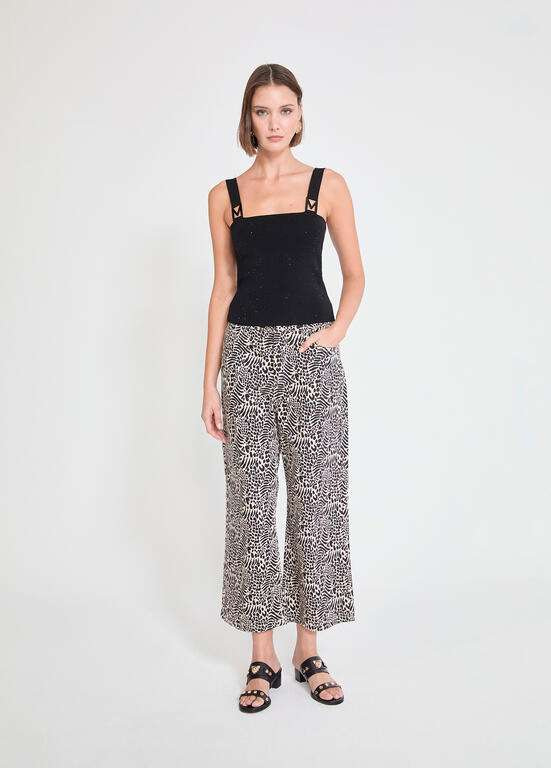 LOLA CASADEMUNT by MAITE top tirantes con  hebilla en logo color negro