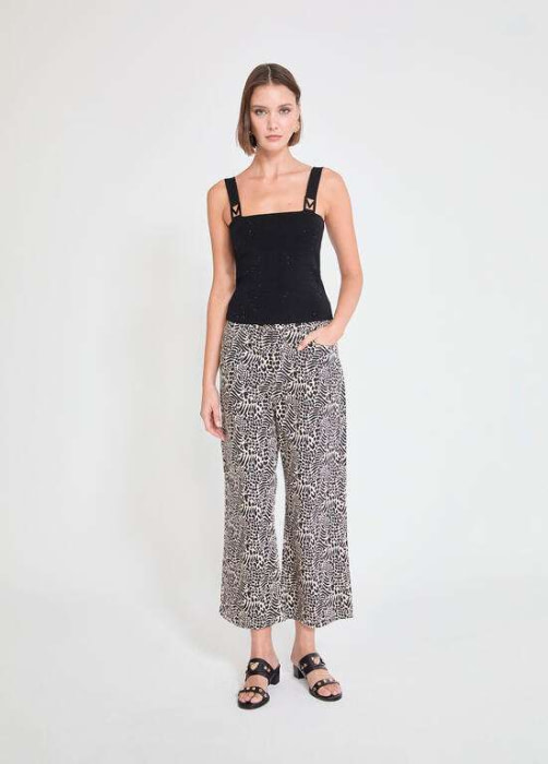 LOLA CASADEMUNT by MAITE top tirantes con  hebilla en logo color negro - 1