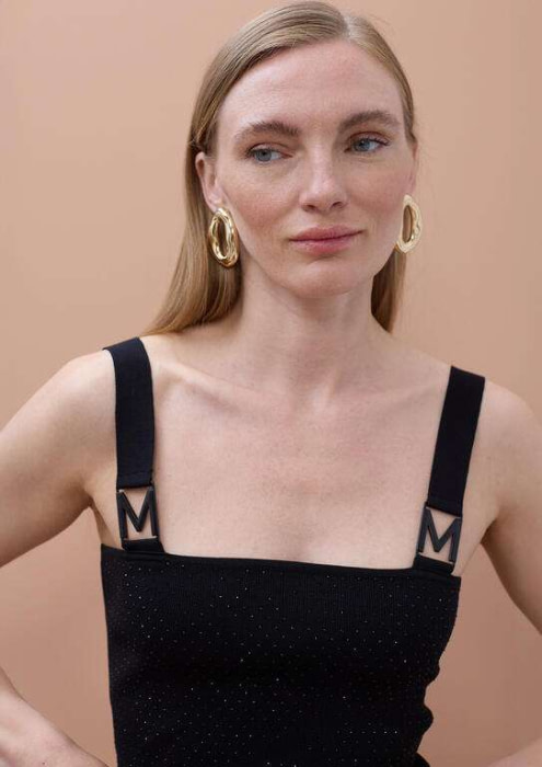 LOLA CASADEMUNT by MAITE top tirantes con  hebilla en logo color negro - 4