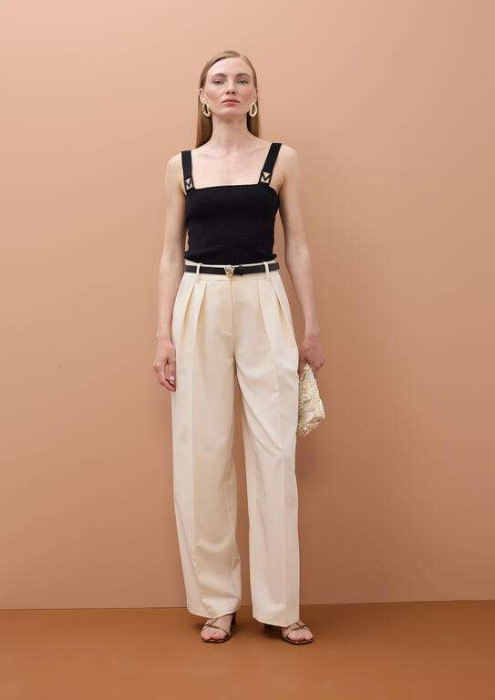 LOLA CASADEMUNT by MAITE top tirantes con  hebilla en logo color negro - 8