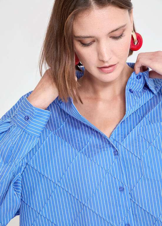 LOLA CASADEMUNT by MAITE camisa azul y blanco con rayas