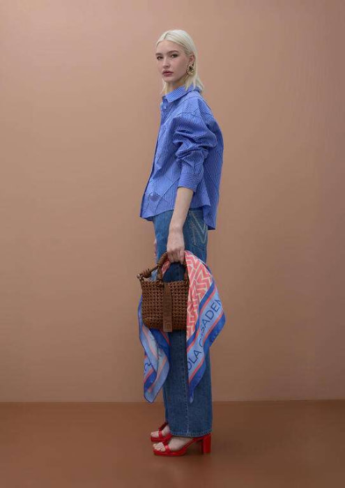 LOLA CASADEMUNT by MAITE camisa azul y blanco con rayas - 7