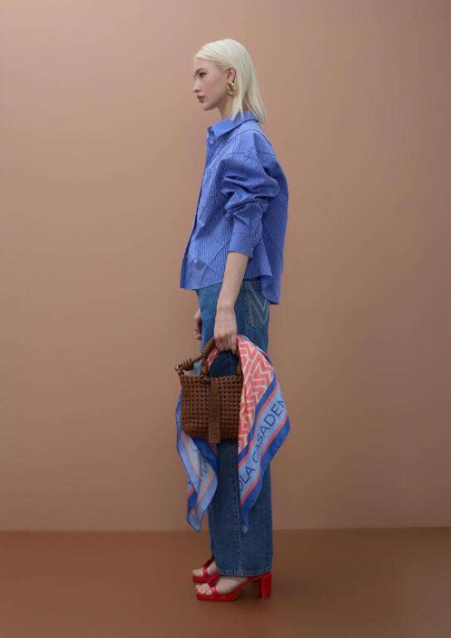 LOLA CASADEMUNT by MAITE camisa azul y blanco con rayas - 8