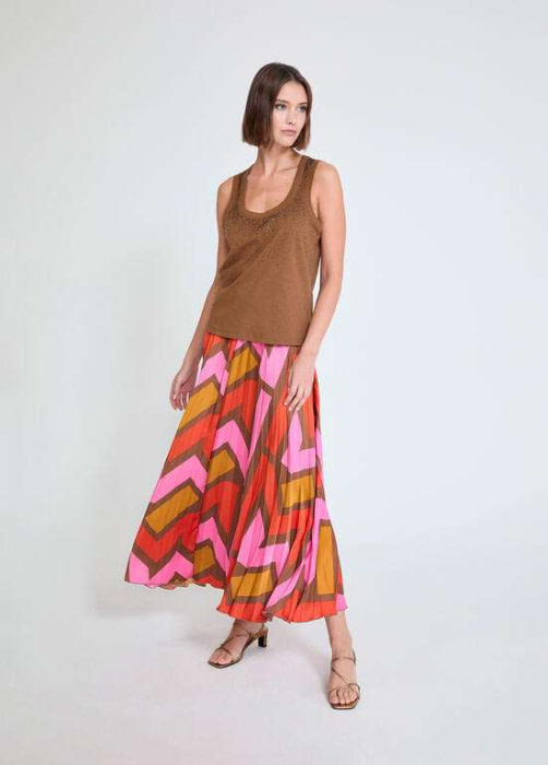 LOLA CASADEMUNT by MAITE top tirantes strass marrón