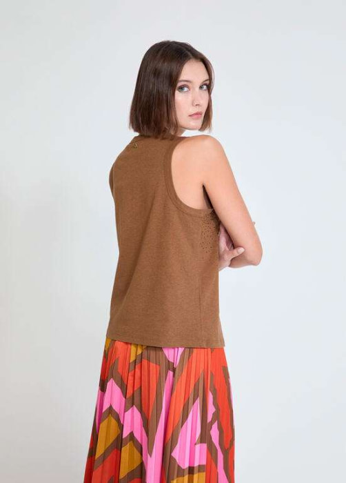 LOLA CASADEMUNT by MAITE top tirantes strass marrón - 6