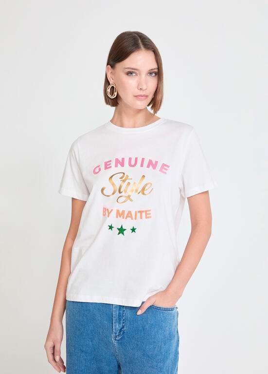 LOLA CASADEMUNT by MAITE camiseta blanca "GENUINE STYLE BY MAITE"