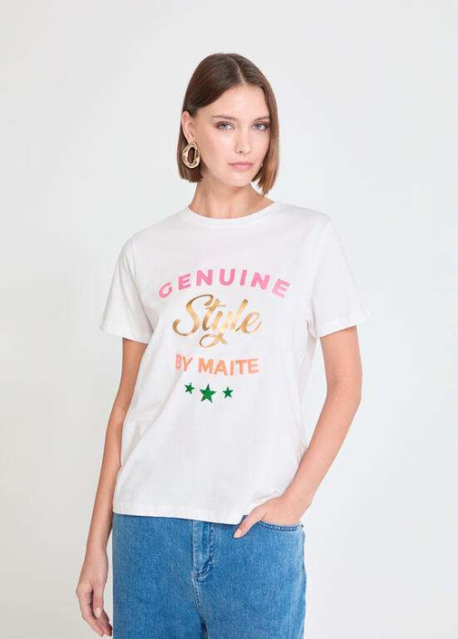 LOLA CASADEMUNT by MAITE camiseta blanca "GENUINE STYLE BY MAITE" - 1