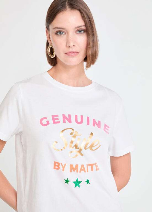 LOLA CASADEMUNT by MAITE camiseta blanca "GENUINE STYLE BY MAITE" - 4