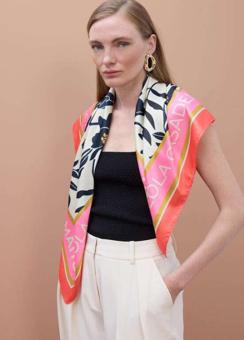 LOLA CASADEMUNT by MAITE pañuelo estampado floral  crudo y multicolor - 6