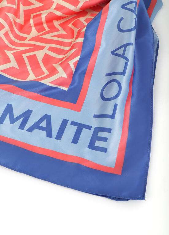 LOLA CASADEMUNT by MAITE pañuelo estampado floral  rojo y multicolor