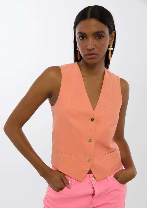 LOLA CASADEMUNT chaleco color coral - 2