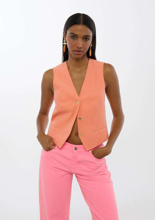 LOLA CASADEMUNT chaleco color coral - 4