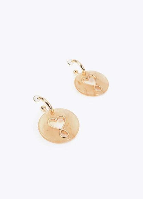 LOLA CASADEMUNT pendiente combinado con medallón dorado - 2