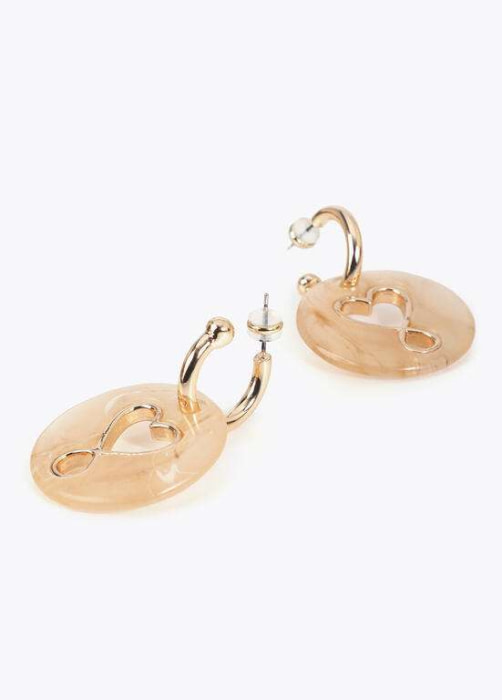 LOLA CASADEMUNT pendiente combinado con medallón dorado - 3