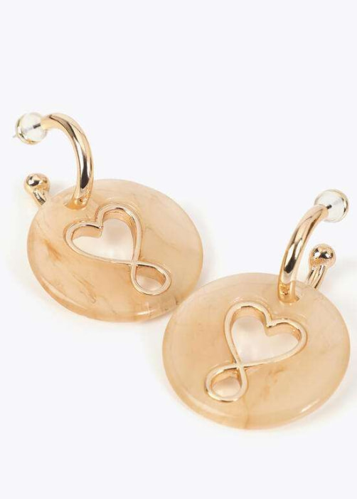 LOLA CASADEMUNT pendiente combinado con medallón dorado - 4