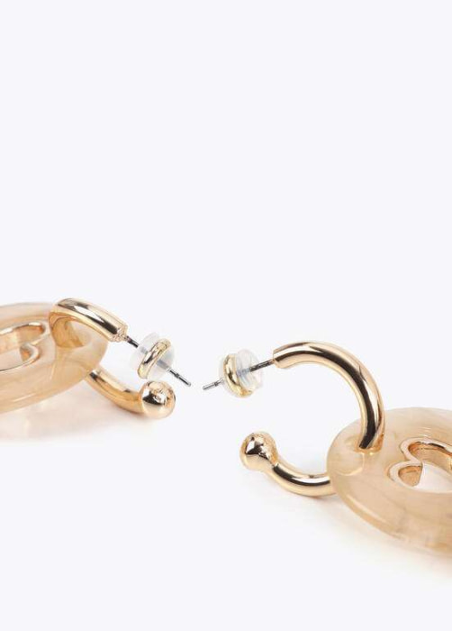 LOLA CASADEMUNT pendiente combinado con medallón dorado - 5