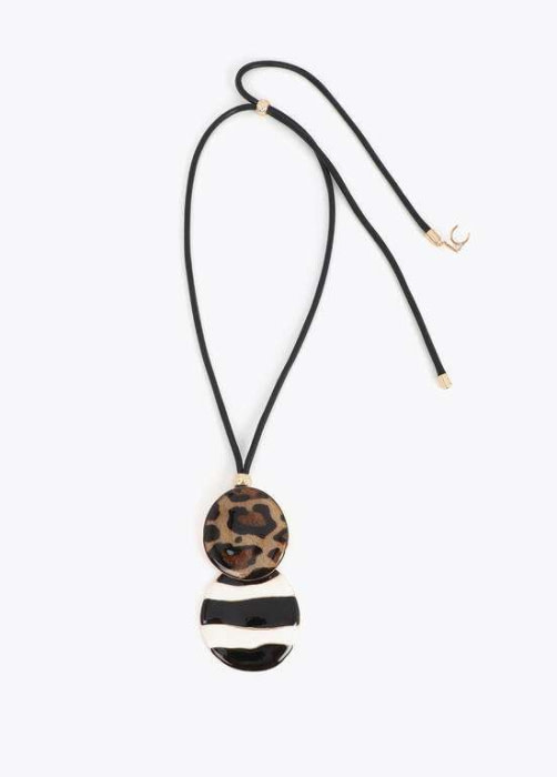 LOLA CASADEMUNT collar largo combinado rayas y print - 1