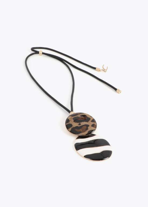 LOLA CASADEMUNT collar largo combinado rayas y print - 2