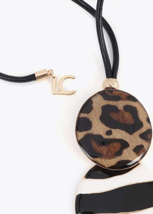 LOLA CASADEMUNT collar largo combinado rayas y print - 3