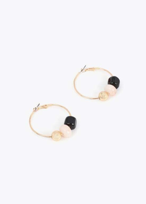 LOLA CASADEMUNT pendientes aro detalles metal y  multicolor - 2