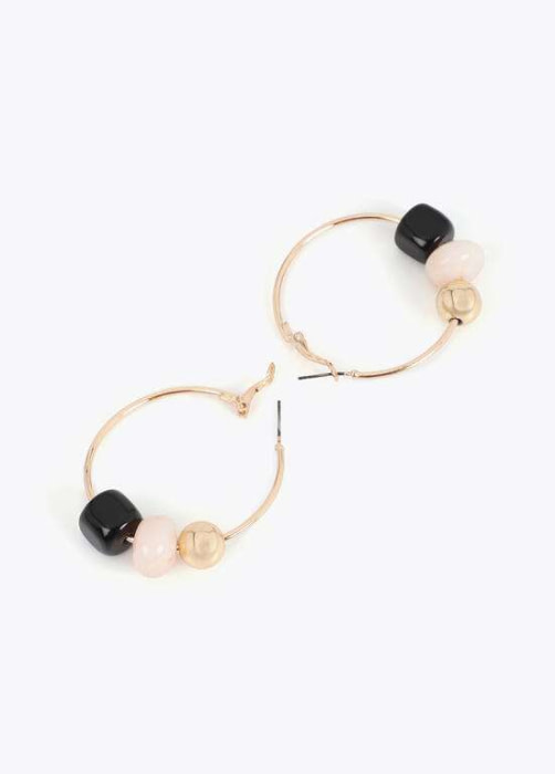 LOLA CASADEMUNT pendientes aro detalles metal y  multicolor - 3