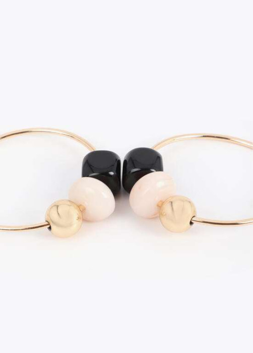 LOLA CASADEMUNT pendientes aro detalles metal y  multicolor - 4