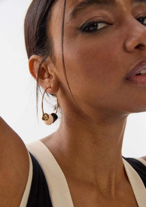 LOLA CASADEMUNT pendientes aro detalles metal y  multicolor - 7