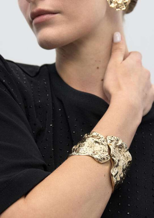 LOLA CASADEMUNT brazalete irregular dorado - 6