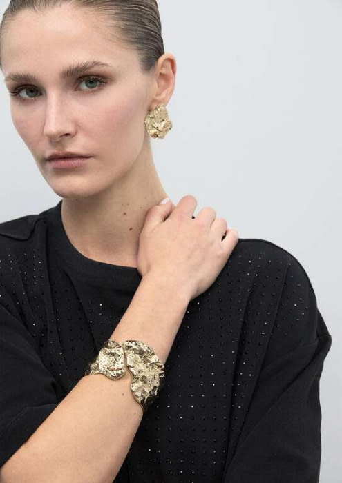 LOLA CASADEMUNT brazalete irregular dorado - 11